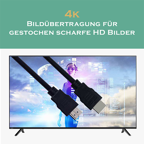 HDMI Kabel 5m Doppelpack 4k für Monitor Fernseher PC Bildschirm TV PS4 3 Meter Kopie