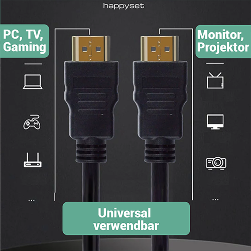 HDMI Kabel 3m Doppelpack 4k für Monitor Fernseher PC Bildschirm TV PS4 3 Meter