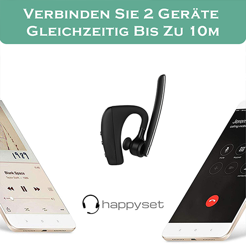 happyset Voice - Bluetooth Headset für iPhone Samsung Galaxy Huawei Telefon Computer 